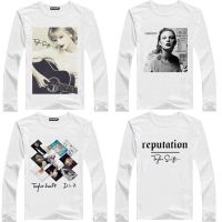 CODsereinn Taylor Swift Long-Sleeved T-Shirt Customized Men Women Collision Style Clothes 1989 Signature Pattern Support Star Merchandise Popular Versatile