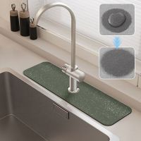 Sink Faucet Mat Kitchen Carept Bathroom Super Absorbent Drying Pad Non-slip Countertop Protector Diatomite Splash Guard Rug