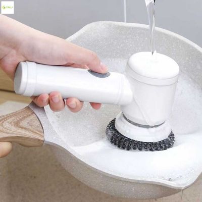 แปรงทำความสะอาดหมุนมือถือแปรงทำความสะอาดไฟฟ้าทรงพลังสำหรับทำความสะอาดพื้นห้องน้ำ