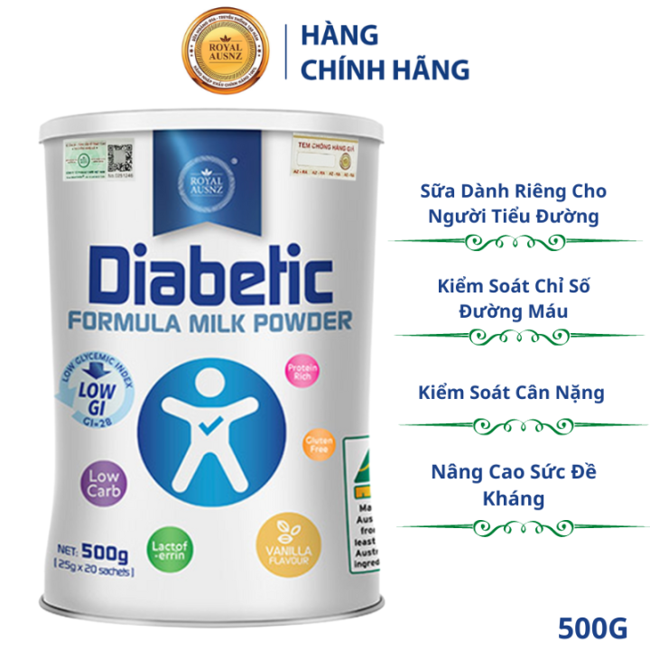Sữa Bột Hoàng Gia Úc ROYAL AUSNZ Diabetic Formula Milk Powder Dành Riêng  Cho Người Tiểu Đường Hộp 500g | Lazada.vn