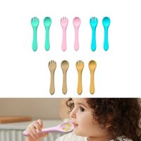 Durable Silicone Fork and Spoon Babies Feeding Utensils Safe Babies Weaning Sets Babies Cutlery Sets Silicone Material Bowl Fork Spoon Sets