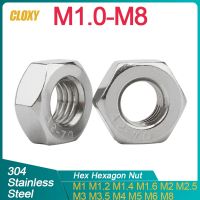 5/ 10/ 20/ 50pcs M1 M1.2 M1.4 M1.6 M2 M2.5 M3 M3.5 M4 M5 M6 M8 304 Stainless Steel Hex Hexagon Nut DIN934 Nails Screws Fasteners