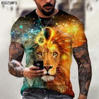 Summer 3D printing Lion Fashion Men T-Shirt Trend Casual O-Neck Short Sleeve Street Harajuku Style Oversized T-Shirt Street Top