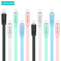 USAMS 10ชิ้น U2 1.2เมตร2A ค่าใช้จ่ายแบนสายเคเบิลข้อมูล USB A เพื่อสายฟ้า Type C Micro USB สายศัพท์สำหรับ หัวเว่ย ซัมซุง