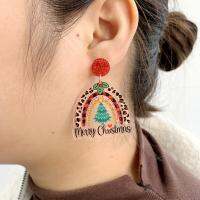 Lights Neon Earrings Colored Ladies Print Christmas