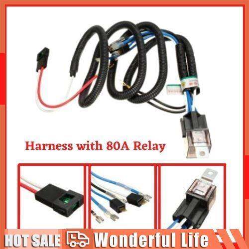 Car 12V Horn Wiring Harness Kit with 80Amp Relay and 30A Fuse For
