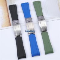 Suitable For 21Mm Fluoride Rubber Watch Strap Labor S Explorer 2 New Black Water Ghost Green 41Mm Dial 0705