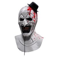 【HOT】❀✓ Bloody Terrifier The Clown Creepy Horror Demon Evil Joker Hat Helmet Costume Props