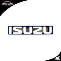 แผ่นสแตนเลส ครอบโลโก้กระจังหน้า "Isuzu" สีไทเทเทียม รุ้ง Isuzu  Aftermarket D-Max, Mu x ประตู ปี2012-2019 มีบริการเก็บเงินปลายทาง