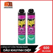 HCM ship 2h Combo 2 Bình xịt côn trùng Raid Hương Dầu Khuynh Diệp 600ml