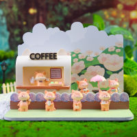 Mr. Foxs Coffee House Desktop Mini Resin Ornament Creative Piggy Bank Combination Gift Set Childrens Gift