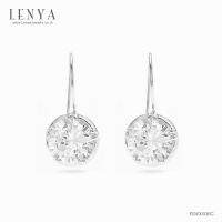 LenYa Jewelry  ต่างหูตัวเรือนเงินแท้ 925 ชุบทองคำขาว ประดับด้วยพลอยคิวบิกเซอร์โคเนีย(Cubic Zirconia)