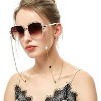 Eyeglass Chain Black White Four Tree Leaf  Eyewear Holder Sunglass Retainer Strap Women Neck Mask Hanging Rope Headbands