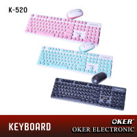 OKER รุ่น K-520 คีย์บอร์ดพร้อมเมาส์ OKER KEYBOARD WIRELESS DESKTOP