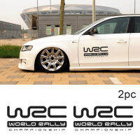 2ชิ้นสติกเกอร์สติกเกอร์ประดับรถยนต์รถ WRC กรอบด้านข้างประตูรถกันน้ำครีมกันแดดขนาด32 * 12cm-Black