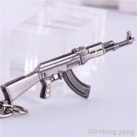 AK47 Gun Weapon Model Metal Pendant Keychain Punk Rock Men Jewelry Metal Key Rings Wholesale