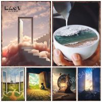 Surrealism การถ่ายภาพโลหะสัญญาณดีบุกบ้านห้องนั่งเล่น Wall Art Decor ห้องนอน Plaques โรงรถภูมิทัศน์แผ่น Vintage โปสเตอร์ New