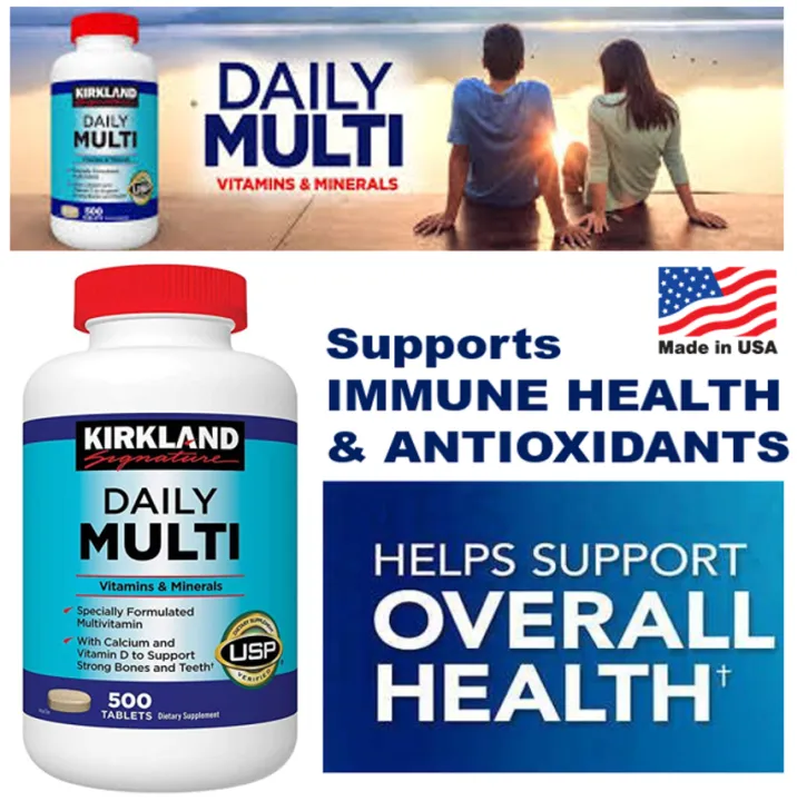 Kirkland Signature Daily Multi Vitamins Mineral 500 Tablets เคิร์กแลนด์ เดลี่ มัลติ วิตามิน