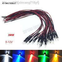 ♗∋ↂ 10PCS 3mm LED 5-12V 20cm Pre-wired White Red Green Blue Yellow UV RGB Diode Lamp Decoration Light Emitting Diodes Pre-soldered