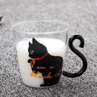 300ML Cat Glasses for Coffee Milk Tea Mug Heat Resistant Glass Water Cup Cartoon Creative Cute Cat Mug Red Wine Beer Champagne