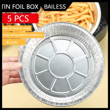 5pcs Air Fryer Special Aluminum Foil Baking Trays, Paper Baking