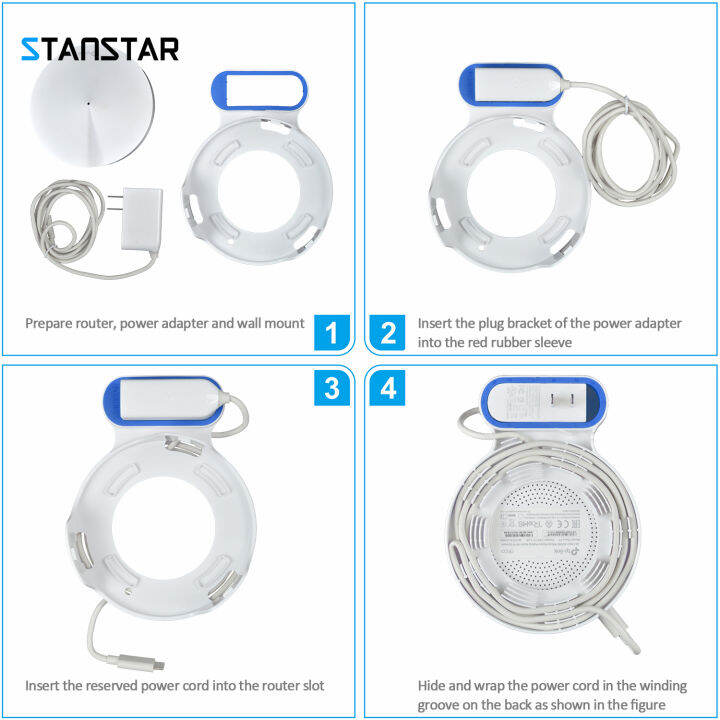 stanstarติดผนังสำหรับtp-link-deco-m5ตาข่ายระบบwifi-ที่วางยึดที่มีความทนทานได้รับการออกแบบมาสำหรับtp-linkเราเตอร์อินเตอร์เน็ตไร้สายการจัดการสายไฟที่ดีเยี่ยมโดยไม่ต้องสายยุ่งหรือสกรูพอดีสหราชอาณาจักรเสี