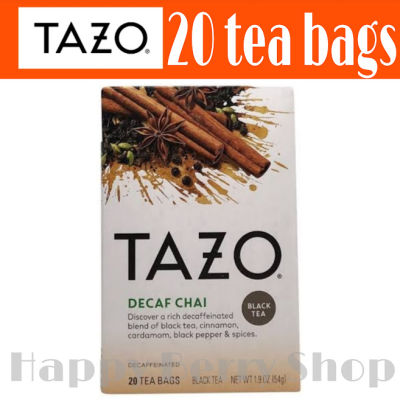 TAZO TEA 🍃 ชาชัยอินเดียไม่มีคาเฟอีน Decaf Chai Black Tea ⭐พร้อมส่ง⭐ ชาเพื่อสุขภาพ นำเข้าจากประเทศอเมริกา 1 กล่องมี 20 ซอง