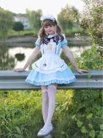 ฮาโลวีนเครื่องแต่งกาย Alice in Wonderland ชุดแม่บ้าน Loli ชุดแม่บ้านล่อ Lolita lolita