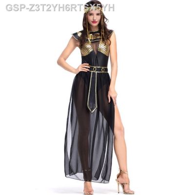 ☒คติก✐Rainha พารามัลเฮอร์ผู้หญิงยุคกลาง Cleópatra Trajes Adultas Antigo Faraó Egípcíio ชุดเสื้อผ้าคอสเพลย์วันฮาโลวีน