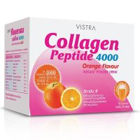 ?Premium products? ﻿VISTRA Peptide Collagen 4,000mg. Orange Flavor วิสตร้า คอลลาเจน รสส้ม แบบชงดื่ม เพื่อผิวขาวใสเนียนนุ่ม x10ซอง?