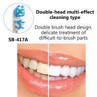 4Pcs Dual Clean หัวแปรงสีฟันไฟฟ้า Professional Care โรตารี่ประเภทเครื่องมือทำความสะอาดทันตกรรม Double Head เปลี่ยนหัวแปรง