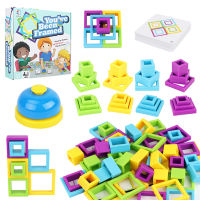 Montessori Rainbow Building Blocks เกมกระดานของเล่นบล็อกเรขาคณิต Stack การจำแนกสี Breakthrough เกมของเล่นเพื่อการศึกษา