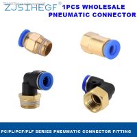 ♀ 1PCS Pneumatic Connector PC/PCF/PL/PLF 4/6/8/10/12 Mm Fitting Thread 1/8 1/4 3/8 1/2 Air Tube Female Straight Hose