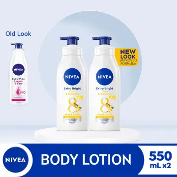 Nivea Extra White Radiant & Smooth Body Lotion Whitening w Vitamin C 380ml  x 2