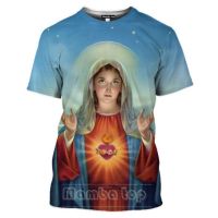 Virgin mary catholic 3D print t-shirt men and women summer round neck casual fashion short sleeve haruku style clothes top