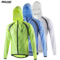 ARSUXEO Ultra Light Thin Cycling Rain Jacket Waterproof Windproof Sports Running Windbreaker MTB Bike Rain Coat Bicycle Clothing