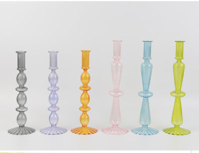Unique Candle Holders. Stylish Candle Holders Multi-layered Candle Holders Colorful Candleware Glass Candle Holder Set