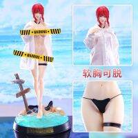 Anime Chainsaw Man Beach Marchima เสื้อเชิ้ตสีขาวเสื้อผ้าจริงสไตล์สุภาพบุรุษยืนกล่องรูป