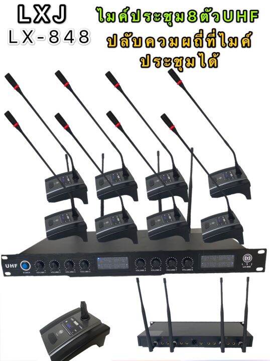 ชุดไมค์ประชุมไร้สาย-ไมค์ลอยไร้สาย-8-ตัวไมโครโฟน-ประชุม-wireless-conference-microphone-รุ่น-lx-848