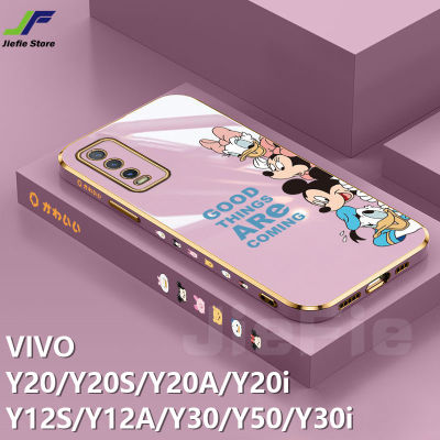 JieFie การ์ตูน Mickey Mouse สำหรับ VIVO Y20 / Y20S / Y22 / Y22S / Y12S / Y12A / Y20A / Y20i / Y30 / Y50 / Y30i / Y35 น่ารัก Mini Daisy Chrome Soft TPU โทรศัพท์กรณี