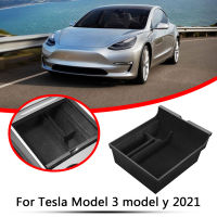 รถคอนโซลกลาง Flocking ออแกไนเซอร์คอนเทนเนอร์สำหรับ Tesla รุ่น3 Y ที่เท้าแขนกล่องเก็บของถาดรถอุปกรณ์ตกแต่งภายใน