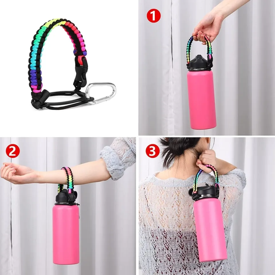 Wongeto 2.0 Paracord Handle with Shoulder Strap Compatible with Hydro Flask  2.0 Wide Mouth Water Bottle Strap