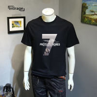 Intirage เสื้อยืดผู้ชายพิมพ์ลาย2023ฤดูร้อนใหม่ทรงหลวมแขนแขนสั้นคอกลมบุคลิกภาพเกาหลี