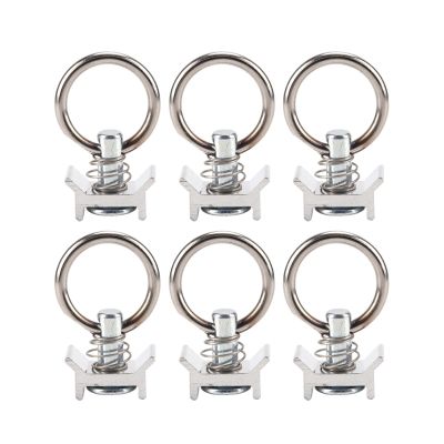 4/6pcs L-Shaped Airline Trailers Ring Track Fixing Single Stud Fitting Tool Heavy Duty Spring Rail Tie Down Anchor