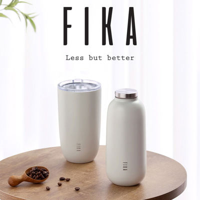 NEOFLAM FIKA แก้วน้ำฝาแบน (500 มล.) + กระติกน้ำร้อน (400 มล.) สีงาช้าง