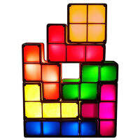 DIY Brick Block Night Light Puzzles Game Colorful Stackable LED Lamp 7 PCS LED Induction Interlocking Lamps Toy Bedroom Decor