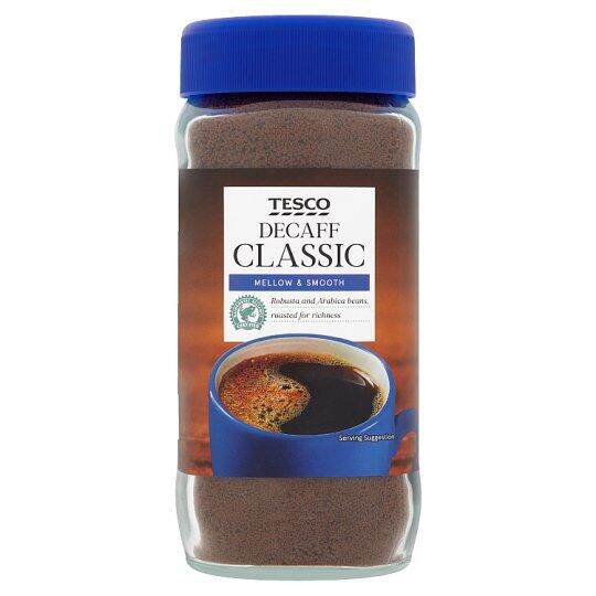 [t1] Instant Coffee Tesco Decaff Classic Mellow and Smooth 200g Lazada