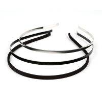 【cw】 1pc/lot Metal Iron Based Rhodium Fabric Headband Hair Band Round Dull Color 5mm width flower Accessories