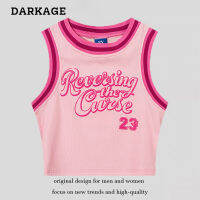 Spot American Niche Design Sweet And Hot Girl Exposed Navel Short Vest Female Slimming Thin Letters, Contrasting Color