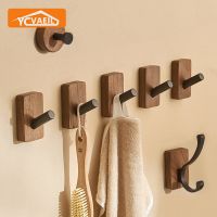 ✵❈ Wall Hanging Robe Hooks Solid Wood Bathroom Clothes Hook Home Decoration Punch-free Living Room Bedroom Robe Hook Accessories